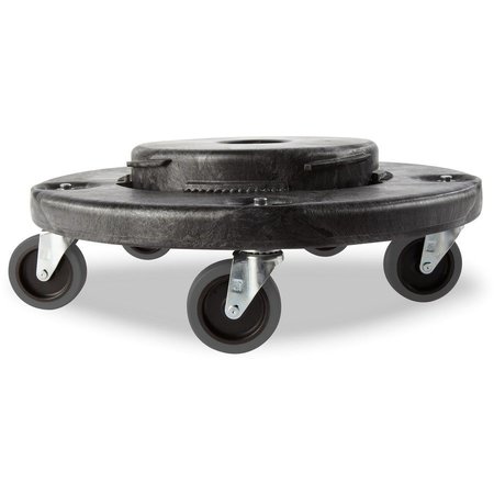 Rubbermaid Commercial Quiet Dolly, 250 Lb Cap, 18-1/4" Dia, 6-5/8"H, Black RCP264043BLA